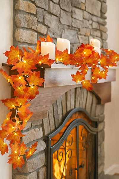 etxShop Ledli Yapay Sarmaşık Sonbahar 230 Cm 3 Metre Peri Led Işık Günışığı