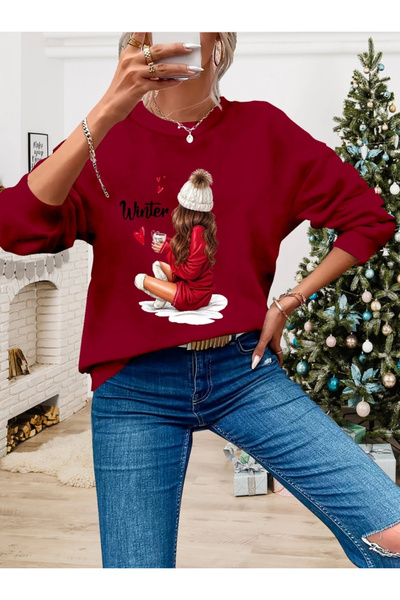 Silerra Жіноча новорічна спеціальна блуза з довгими рукавами, велосипедним ко...