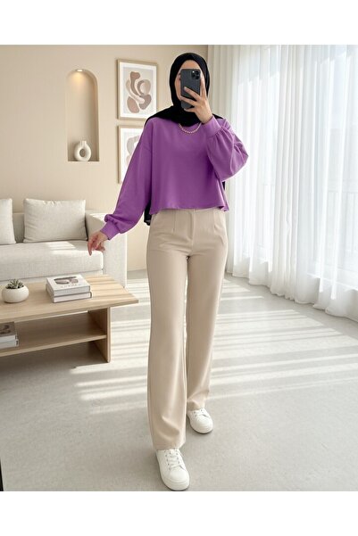 Modamorfo 2 нитки Oversize Crop Sweat -Бузок