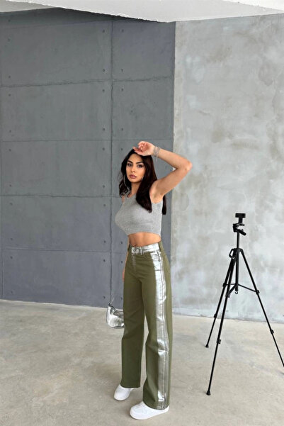 gl00my ΠΑΝΤΕΛΟΝΙ GABARDINE PALAZZO - Χακί