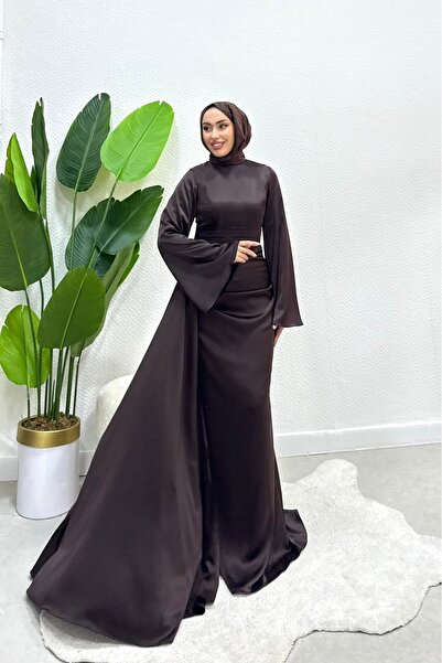 modasusev Ισπανικό βραδινό φόρεμα με σατέν μανίκι