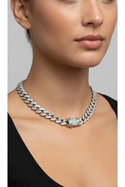 Rua Jewelry Xuping Premium Zirkon Taşlı Figaro Zincir Kolye – 55 cm, 8 mm, Un...