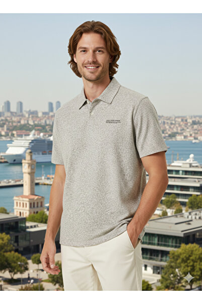 Jack & Jones J&J Men's Polo Neck T-Shirt Melange