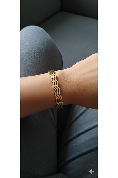 Bontexs Kelepçe Bileklik Şık  Zarif  Tasarım Kararmaz Paslanmaz Çelik