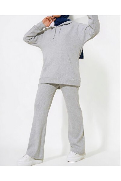 Modamorfo Комплект з капюшоном, кишенями та шнурками - сірий