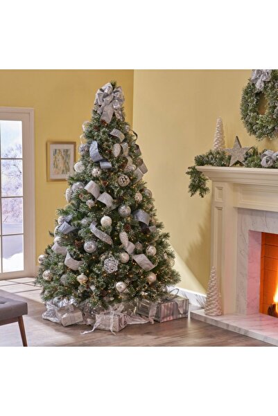 PROCART Artificial fir tree, Cashmere Pine 200 cm green, thin needles with white tips, stand