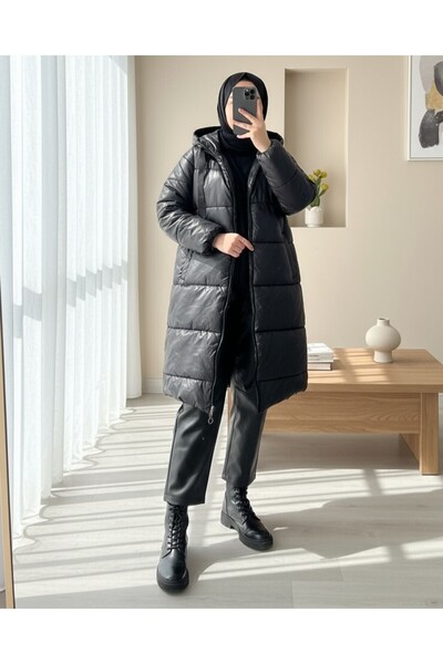 Modamorfo Куртка з капюшоном, шнурівкою та блискавкою - чорна