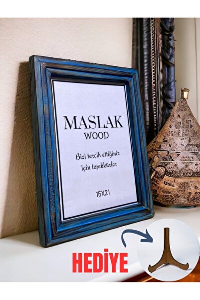 MASLAKWOOD Ahşap Renkli Çerçeve 15x21 (ÇERÇEVE TUTACAĞI HEDİYE)