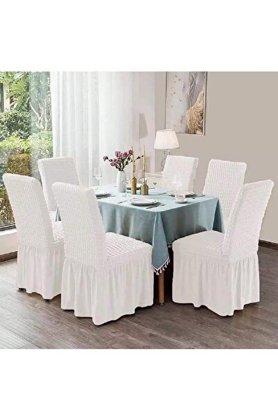 ARTUÇ Etekli Lastikli Bürümcük Sandalye Örtüsü (6'lı) Standart