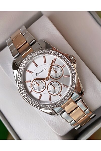 Ferrucci Marka Rose Gold Renk Çelik Kordon 2 Yıl Garantili Kadın Kol Saati - ...