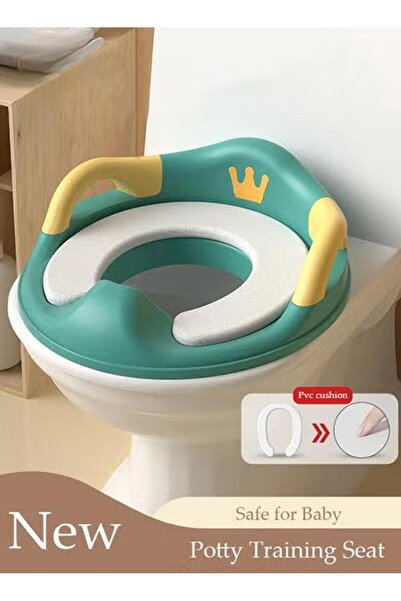 DOMEET Potty Training Toilet Seat Anti-Slip Toilet Trainer Ring with Detachable Cushion Sturdy Handle