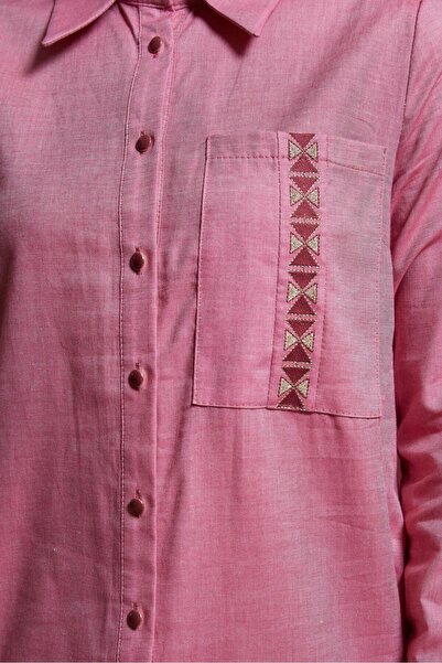 Alvina Cotton Shirt Collar Tunic 44487