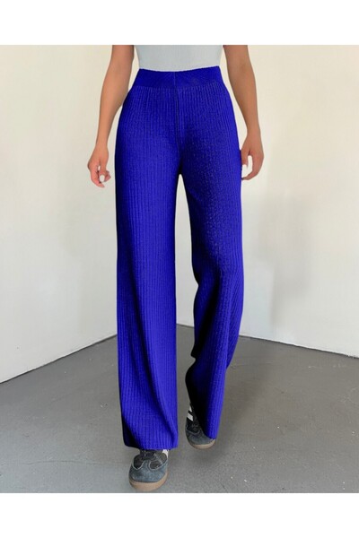 Modamorfo Corded Fabric Knitwear Trousers - Cobalt