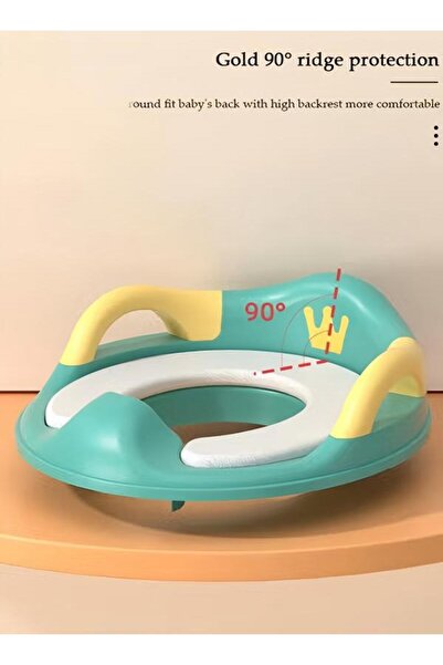 DOMEET Potty Training Toilet Seat Anti-Slip Toilet Trainer Ring with Detachable Cushion Sturdy Handle