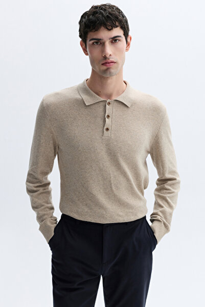 Mudo BUTTONED POLO NECK SWEATER
