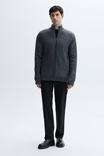 Mudo Stripe Collar Wool Cardigan