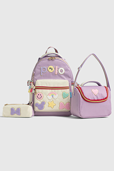By Hakan My Polo 2055 Three-Piece Set Girls' Primary School Middle School Bag Backpack School Bag Multi-Compartment Ortho