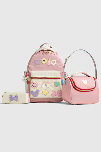By Hakan My Polo 2055 Τριπλό Σετ Κοριτσίστικη Τσάντα Δημοτικού Σχολείου Γυμνασίου Σακίδιο πλάτης Σχολική τσάντα πολλαπλών διαμερισμάτων Ortho
