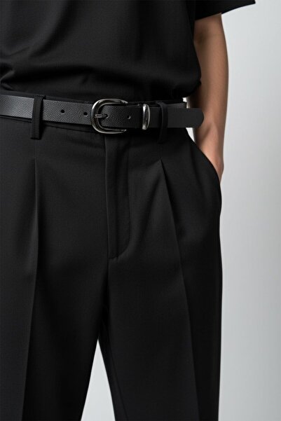 Gesa Bărbați 100% piele naturală cataramă nichel subțire Old Money centură ne...