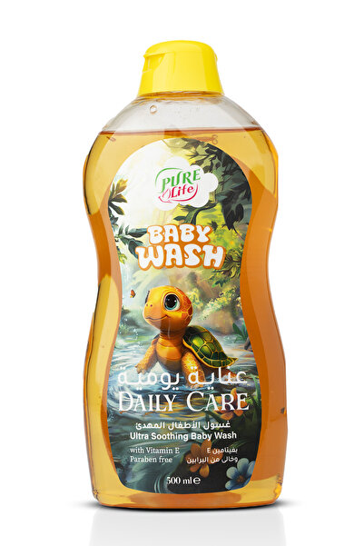 PureLife غسول الأطفال بيور لايف للعناية اليومية الملطفة للغاية، 500 مل، مع فيتامين هـ، خالٍ من البارابين
