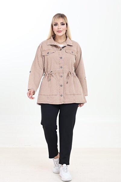 EYLÜLXXL Γυναικείο τζιν μπουφάν Relaxed Cut - Καμπυλωτό μέγεθος