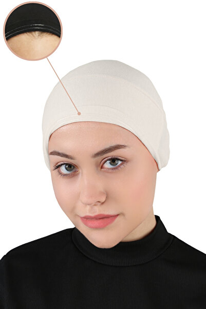 Ecardin Kaymayan Tesettür Bone Silikonlu Kaymaz Bone - ST260 Krem