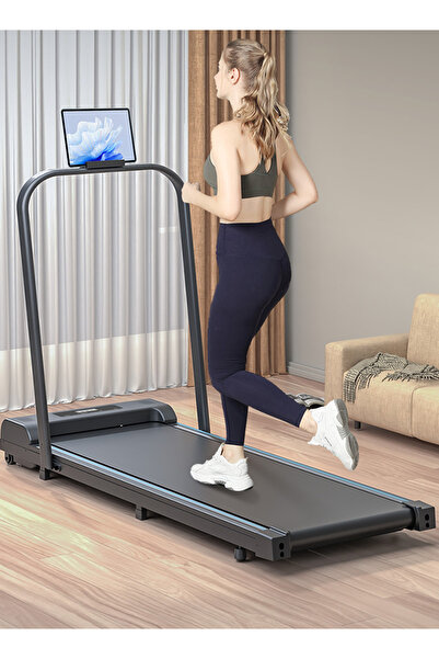 sharpdo Portable Under-Desk Treadmill with Handlebar, 100 kg Capacity, 220V 50-60Hz, Grey