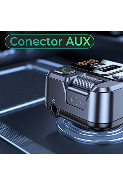 Timebox Modulator FM, Bluetooth 5.0, hands-free, încărcător auto 30W QC3.0, USB-C, AUX