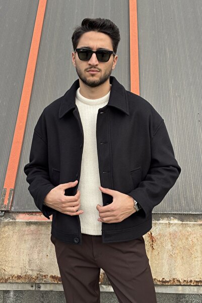 inpool Old Money Culture Shirt Collar Oversize Stamp Jacket - Buttoned, 24USEC05