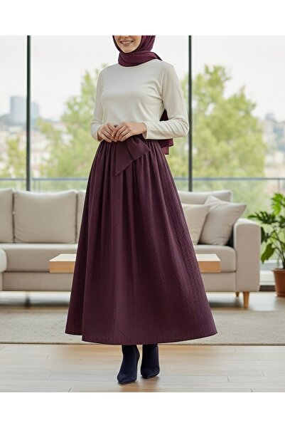 Modamorfo Pleated Belted Parachute Skirt - Cherry