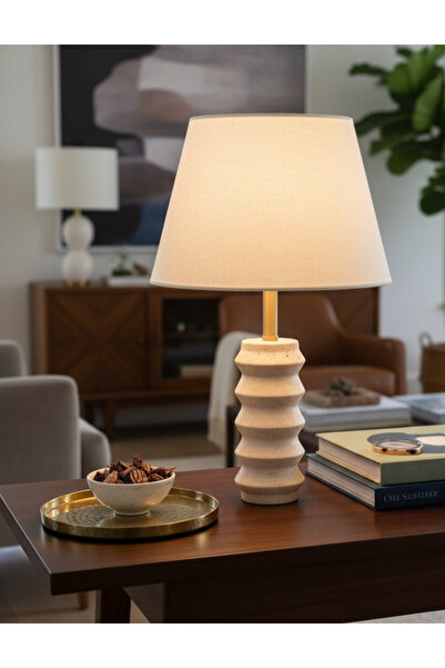 Maisonord Meya Travertine Lampshade with Fabric Hat