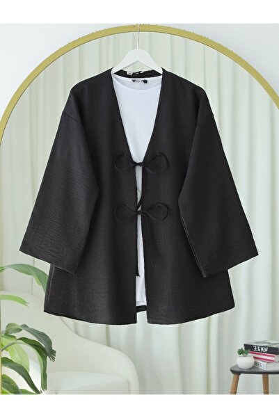 Modamorfo Кімоно з шнурівкою спереду - чорне