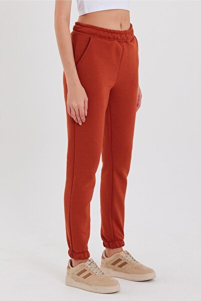 ESPİNA Women's Three Thread Knitted Sweatpants with Elastic Waist and Leg Jogger