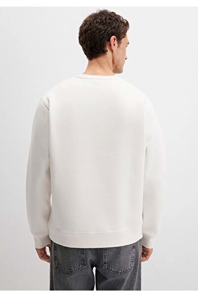 Mavi 0S10484-70057 Chalet Embroidered Crew Neck Sweatshirt White