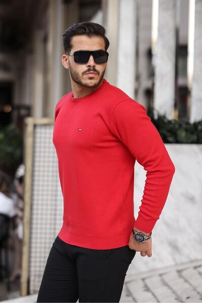 comstar Men's crew neck cotton knit sweater