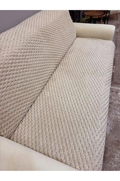 DECORA CASA HOME COLLECTİON Non-Slip Sponge Plush Patterned Sofa Cover 3-Seater Washable Armchair Cover 170X210