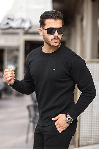 comstar Pánský bavlněný svetr s výstřihem do O