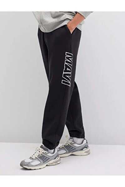 Mavi 0010208-900 Logo Printed Men's Sweatpants Black