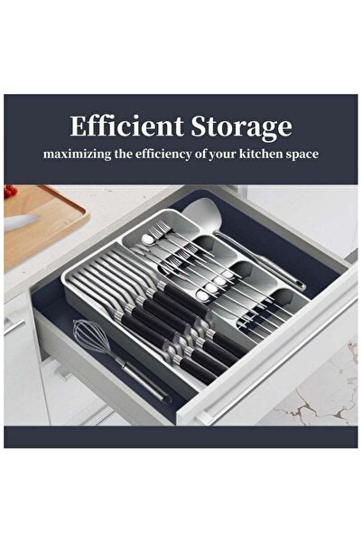 fulina Drawer Knife Block Silverware Drawer Organizer Kitchen Utensil Organizer Large Capacity Flatware