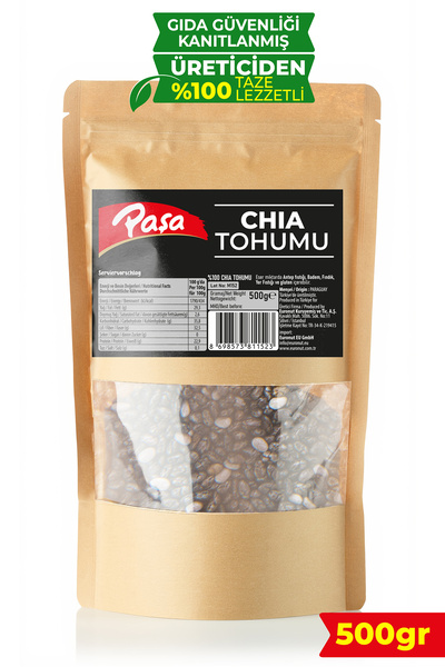 Paşa Chia Tohumu 500 gr – Yüksek Lifli ve Omega-3 Kaynağı