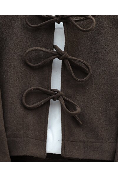 Modamorfo Lace-Up Front Skirted Cashmere Suit - Brown