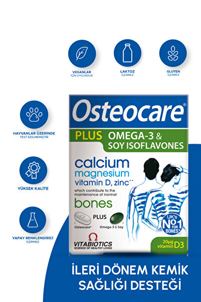 Osteocare Plus Omega-3, Kalsiyum,Magnezyum,D ve C Vitamini İçeren Vitamini 28 Tablet-2