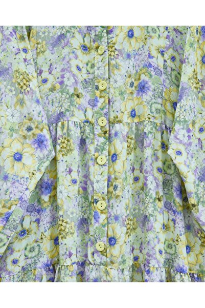 Modamorfo Φόρεμα με μοτίβο λουλουδιών με μισό κουμπί - Α.Πράσινο