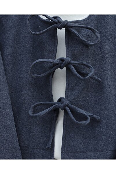 Modamorfo Lace-Up Front Skirted Cashmere Suit - Indigo