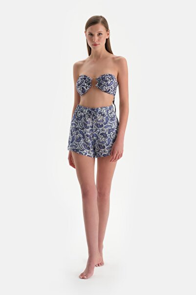 Dagi Ecru-Purple Shorts