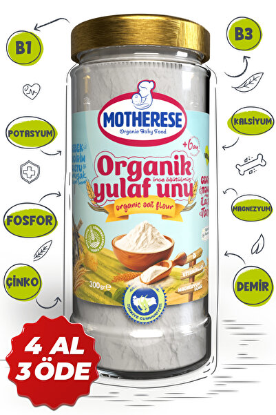 Motherese Organik Yulaf Unu 300 gr - Organik Bebek Yulaf Unu 300 gr - Yulaf U...