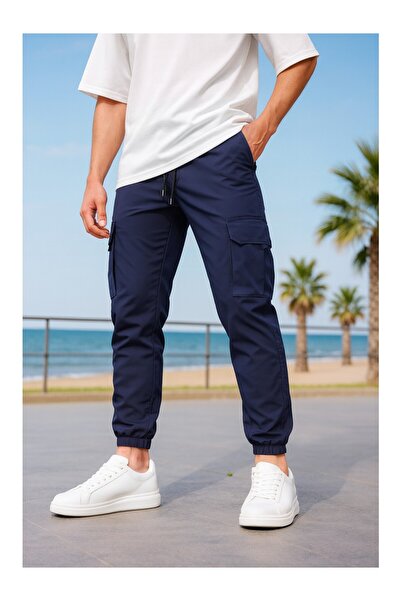 VIKUNYA Navy Blue Jogger Pants