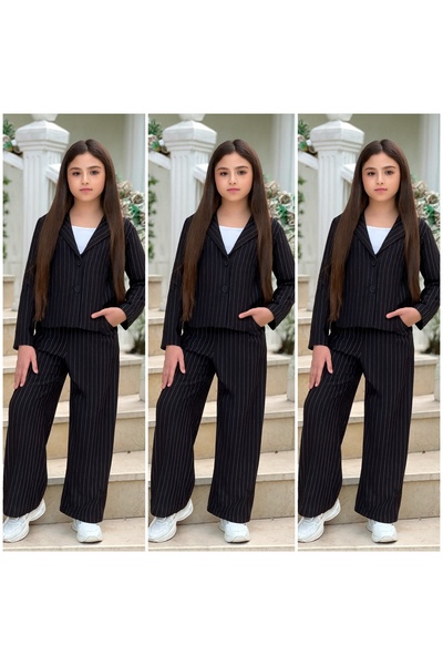 Ütk kids Şıklığın Spor Tarzı Kız Çocuk Genç Modası bayramlik Bol Kesim Piliseli Pantolon Ve Ceket