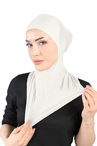 Ecardin حجاب توربان من قماش باريسين رقيق قابل للتنفس - طراز 359 كريمي