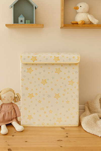 homyjr's Star Patterned Multi-Purpose Toy Laundry Storage Box with Lid Foldab...